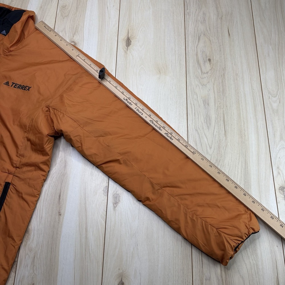 Adidas Terrex Primaloft Jacket Mens Size XL Orange Light Puffer Coat - Picture 8 of 12